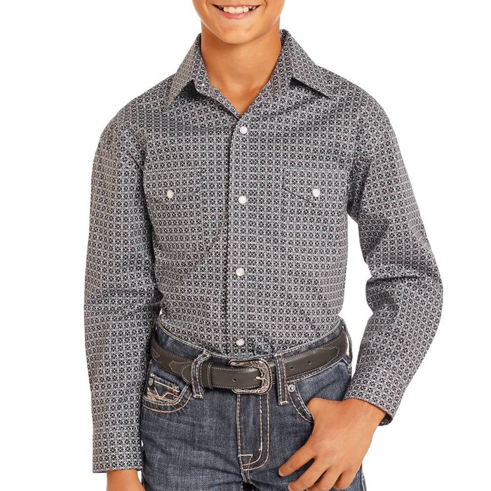 Panhandle Boy's Roughstock Geo Stretch Shirt KIDS - Boys - Clothing - Shirts - Long Sleeve Shirts Panhandle