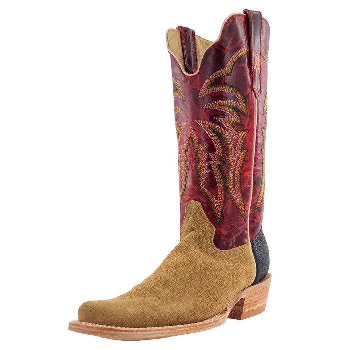 R. Watson Natural Roughout Cowhide Cutter Toe Boot - FINAL SALE MEN - Footwear - Western Boots R Watson