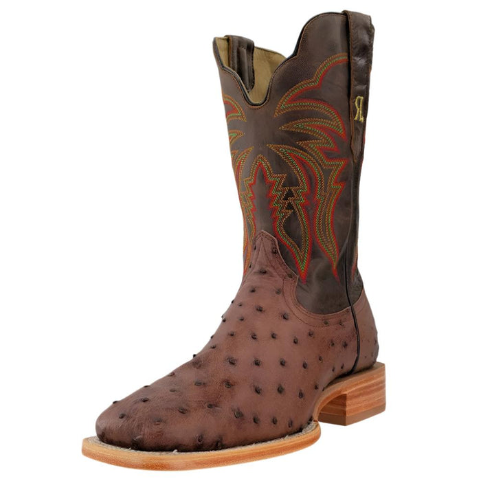 R. Watson Men's Kango Tobac Full Quill Ostrich Square Toe Boot MEN - Footwear - Exotic Western Boots R Watson
