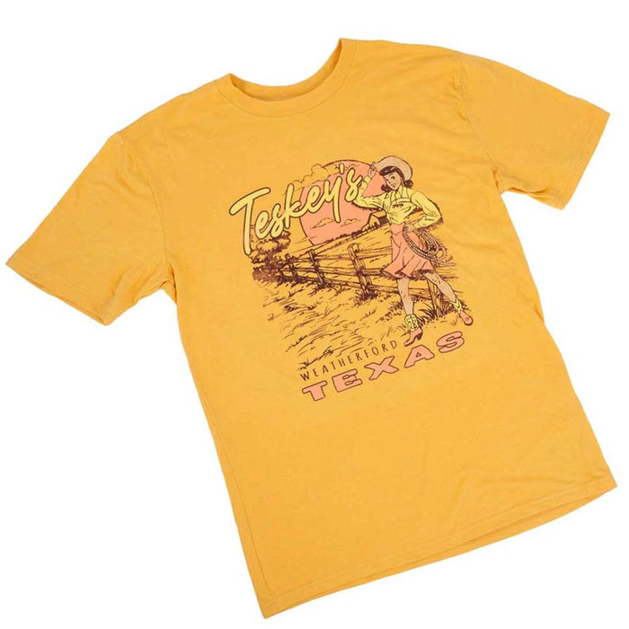Teskey's Pinup Tee - Mustard - FINAL SALE TESKEY'S GEAR - SS T-Shirts Teskey's