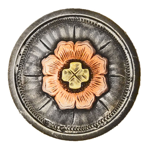 Copper Flower Concho with Cross Center Tack - Conchos & Hardware MISC