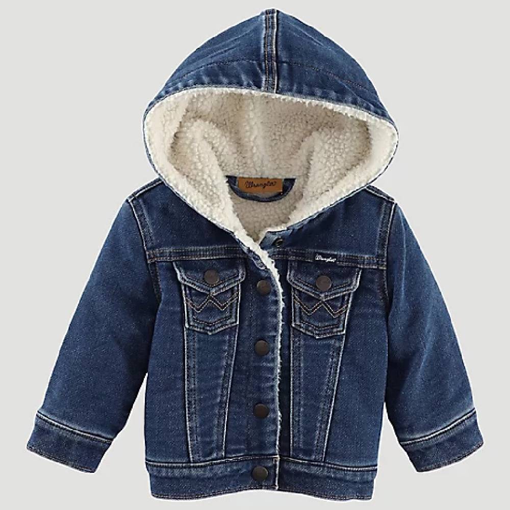 Wrangler Little Girl's Sherpa Lined Hooded Denim Jacket KIDS - Baby - Baby Girl Clothing Wrangler   