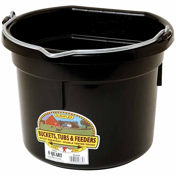 Little Giant Flat Back Bucket Barn - Buckets & Hangers Little Giant Black 8 Quart