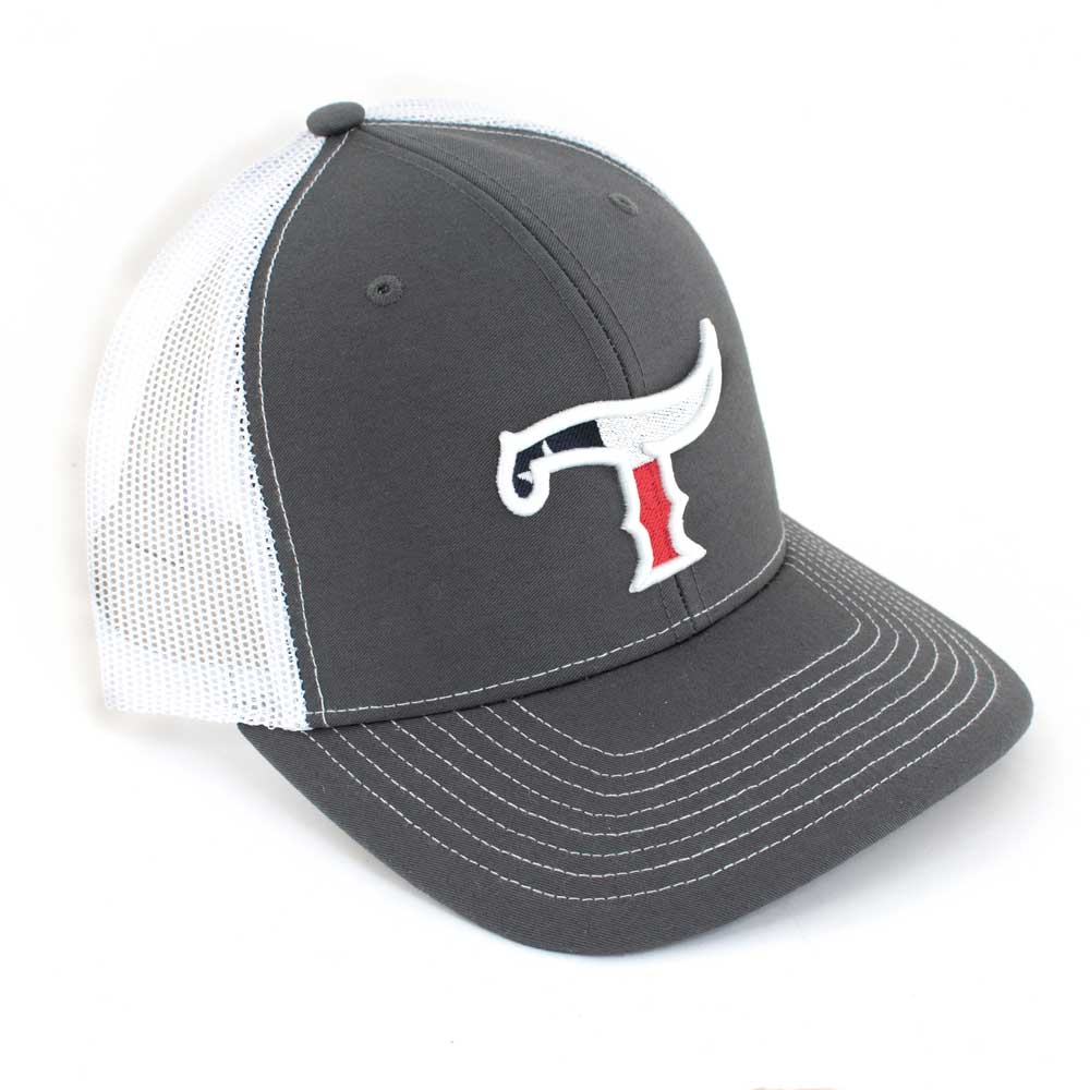 Teskey's T Logo Cap - Grey/Charcoal - Texas Flag Logo TESKEY'S GEAR - Baseball Caps Richardson   