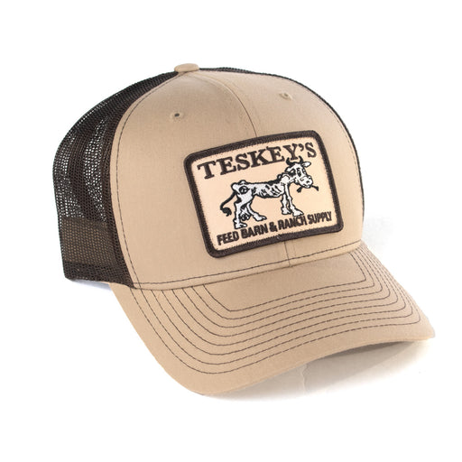 Teskey's Feed Barn Cow Cap - Tan/Chocolate TESKEY'S GEAR - Baseball Caps Teskey's