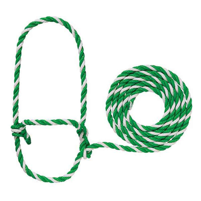Weaver Cattle Rope Halter Livestock - Show Supplies Weaver Green/white