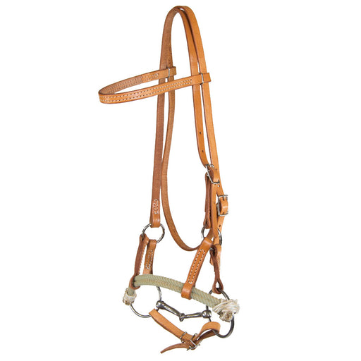 Teskey's Double Rope Nose Side Pull w/Snaffle Tack - Training Teskey's Latigo