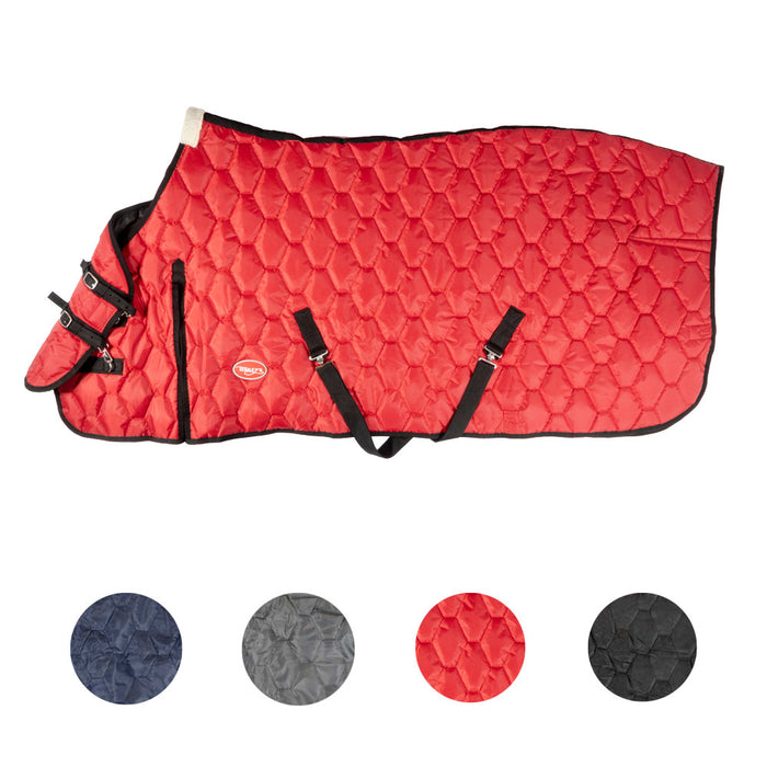 Teskey's 420D Open Front Quilted Stable Blanket Equine - Blankets & Sheets Teskey's 57" Black