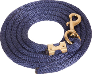 Poly Lead Rope with Bolt Snap Tack - Halters & Leads - Leads Teskey's Navy  