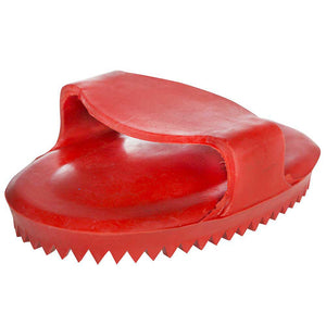Large Rubber Curry Comb Equine - Grooming MISC Red  