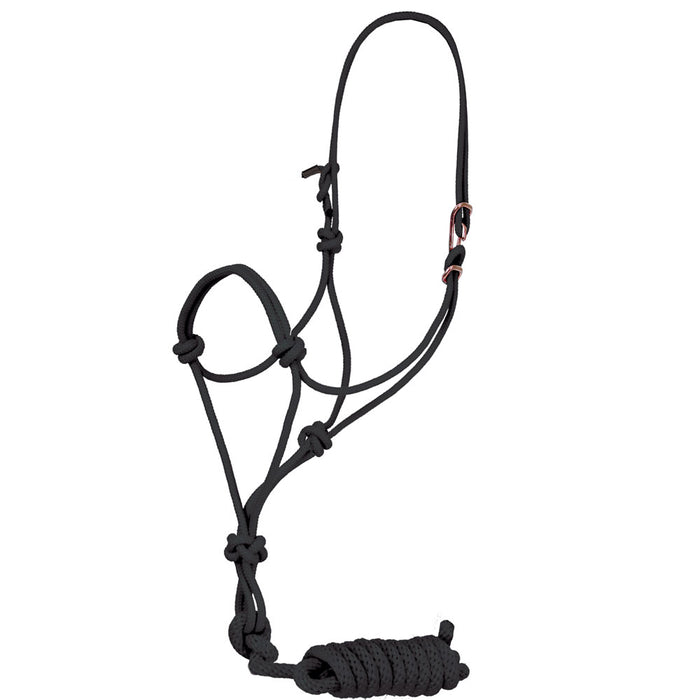 Easy-On Rope Halter with Lead Tack - Halters & Leads Mustang Black