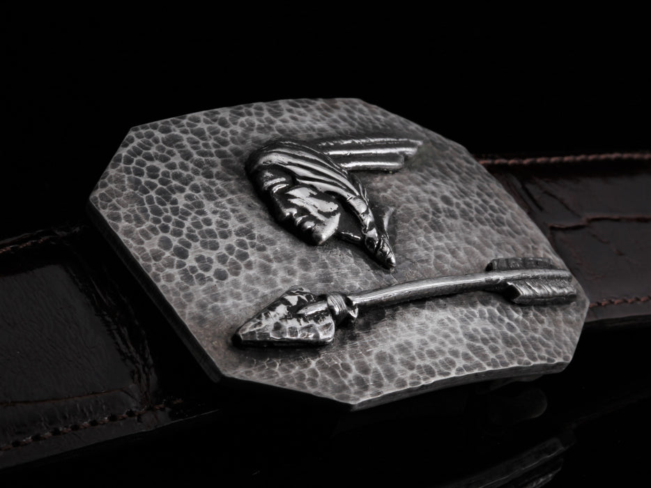 Comstock Heritage Charlie Pontiac Hammered Silver Buckle ACCESSORIES - Additional Accessories - Buckles Comstock Heritage