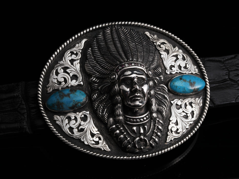 Comstock Heritage Chief Severo Turquoise Buckle ACCESSORIES - Additional Accessories - Buckles Comstock Heritage