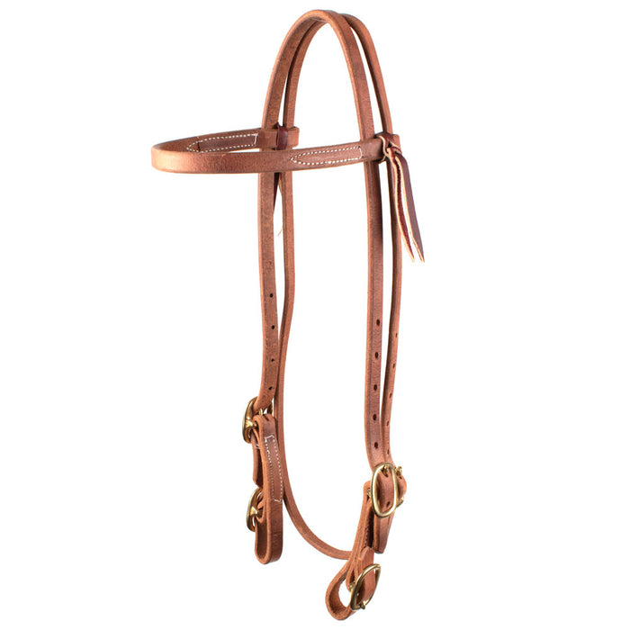Teskey's Browband Headstall w/Buckle Bit End Tack - Headstalls Teskey's Light Oil