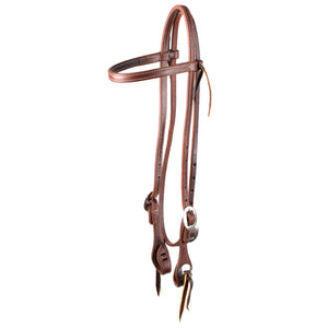 Teskey's Slotted Concho Browband Headstall Tack - Headstalls Teskey's Heavy Oil  