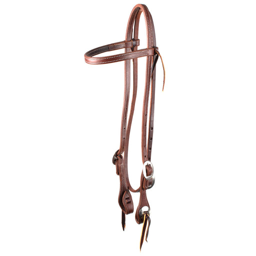 Teskey's Slotted Concho Browband Headstall Tack - Headstalls Teskey's Heavy Oil