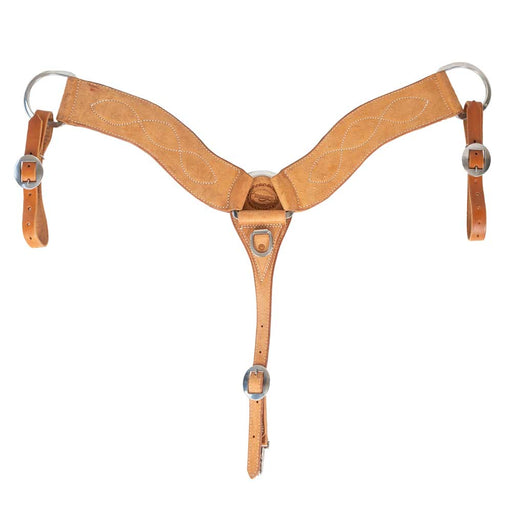 Teskey's 3-1/2" Roughout Breastcollar w/Stitching Tack - Breast Collars Teskey's Light Oil