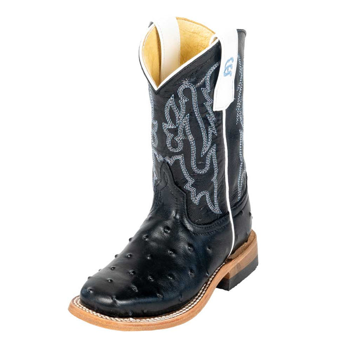 Anderson Bean Youth Black Impostrich Boot KIDS - Footwear - Boots Anderson Bean Boot Co.