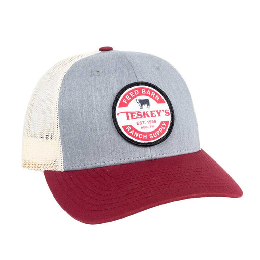 Teskey's Youth Feed Barn Cap - Heather Grey/Birch/Cardinal TESKEY'S GEAR - Youth Baseball Caps Teskey's