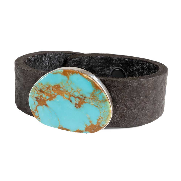 Turquoise Stone Leather Bracelet Unclassified Que' Chula Collection