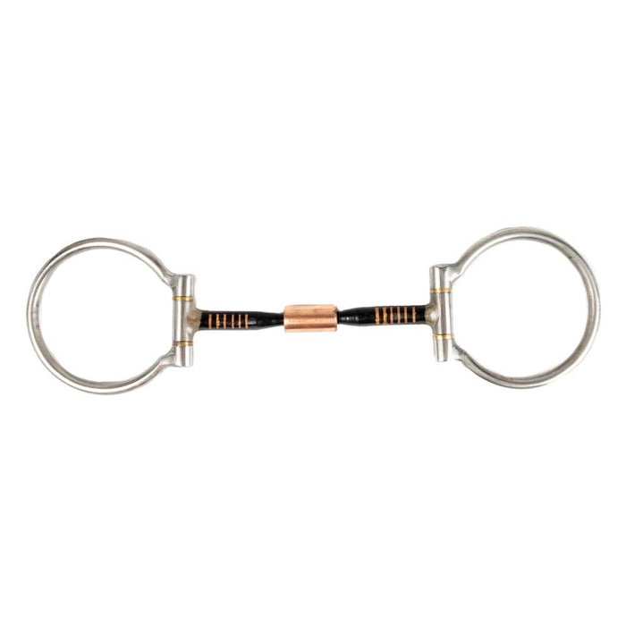 Stainless Steel Racing Ring Snaffle with Copper Inlay and Roller Mouth Tack - Bits Formay