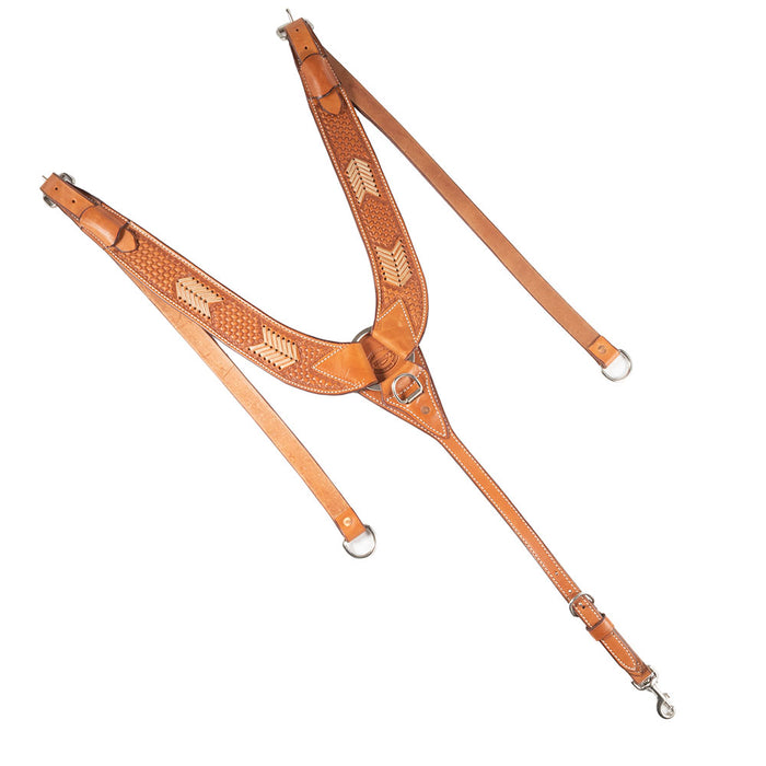 Teskey's Basket Stamped Pulling Collar with Rawhide Tack - Breast Collars Teskey's Light Oil
