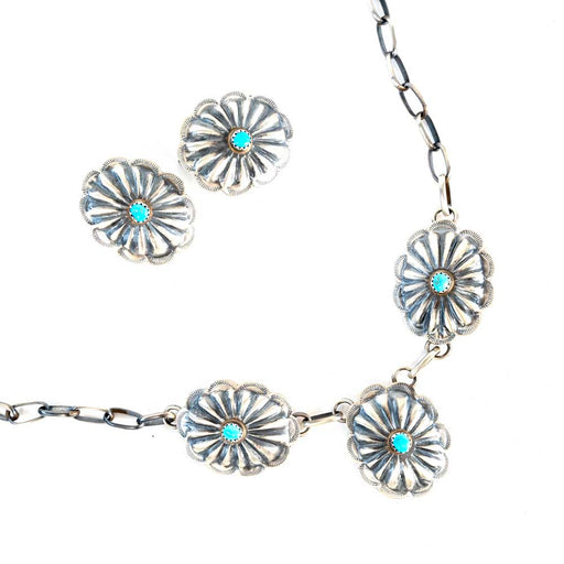 Joan Begay Kingman Concho Necklace & Earring Set WOMEN - Accessories - Jewelry - Jewelry Sets Indian Touch of Gallup