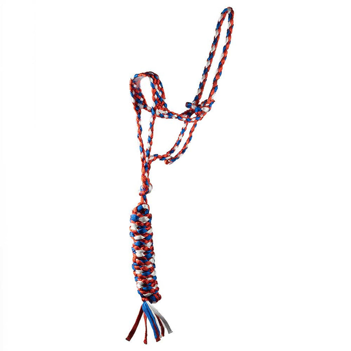 Teskey's Pony Mule Tape Halter with Lead Tack - Halters & Leads Teskey's Red/White/Blue