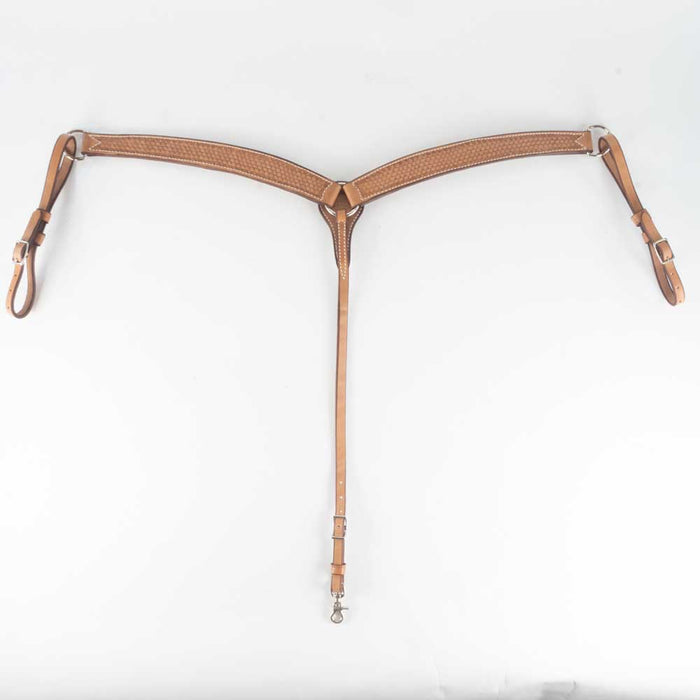 Teskey's 1-3/4" Basketweave Breast Collar w/Shell Border Tack - Breast Collars Teskey's