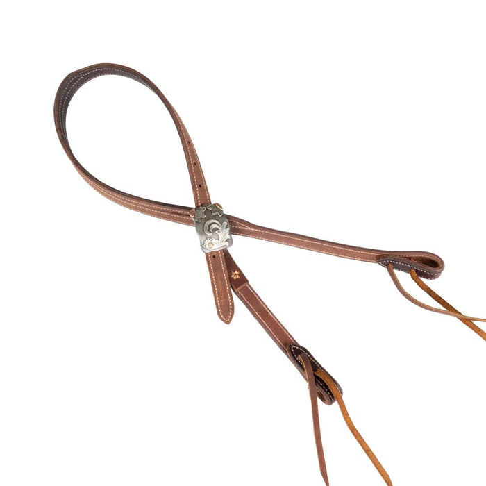 Cowperson Tack 3/4" Slit Ear Roughout Headstall w/Floral Buckle Tack - Headstalls Cowperson Tack