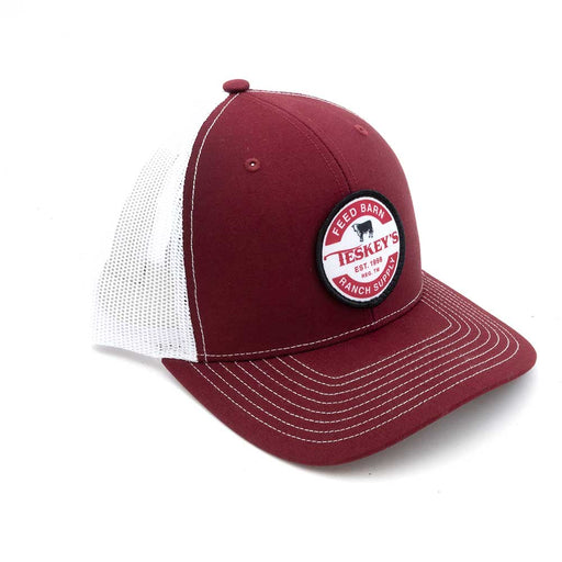 Teskey's Feed Barn Cap - Cardinal/White TESKEY'S GEAR - Baseball Caps Teskey's