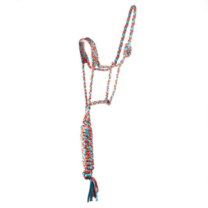 Teskey's Mule Tape Halter with Lead Tack - Halters & Leads Teskey's Turquoise/Red