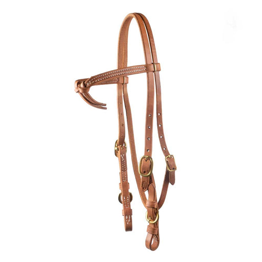 Teskey's Knotted Browband Headstall w/Brass Buckles Tack - Headstalls Teskey's