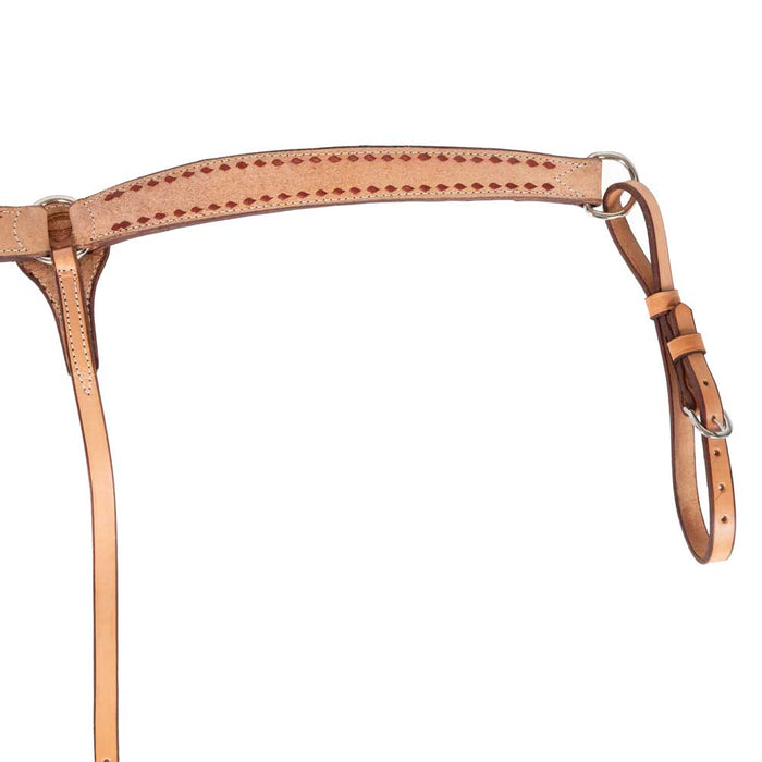 Teskey's 1-3/4" Rough Out Breast Collar w/Colored Buckstitch Tack - Breast Collars Teskey's Pink