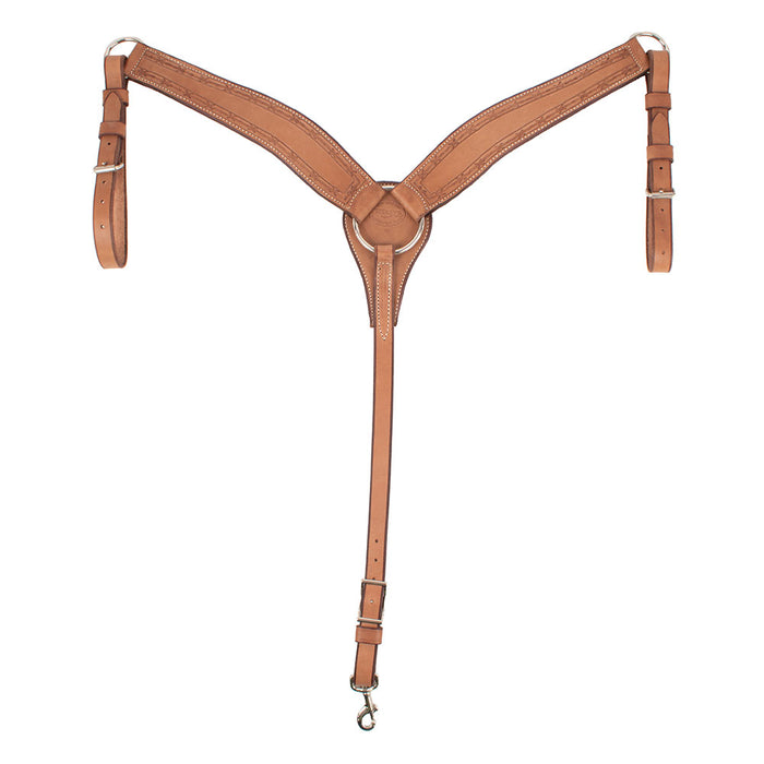 Teskey's 2 1/2" Barbwire Border Breast Collar Tack - Breast Collars Teskey's Light Oil