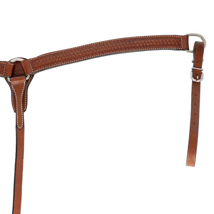 Teskey's 1-1/2" Basketweave Breast Collar w/Shell Border Tack - Breast Collars Teskey's Chestnut