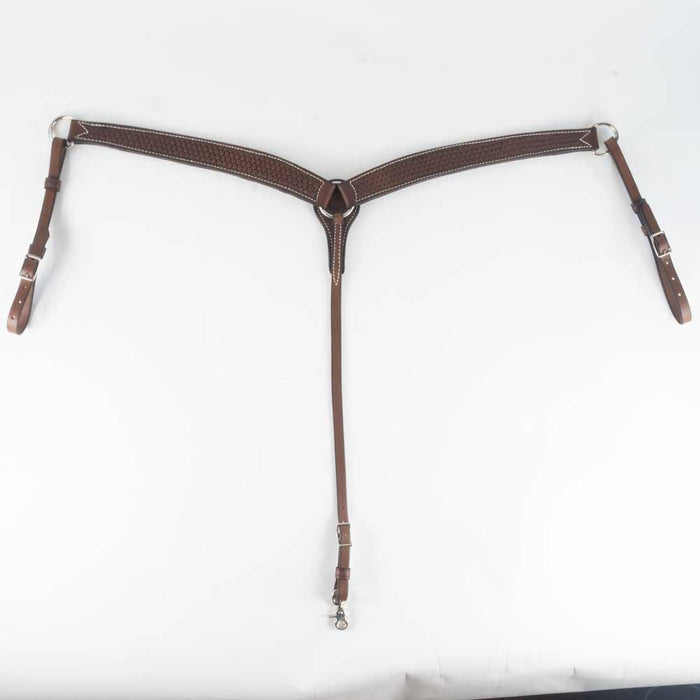 Teskey's 1-3/4" Basketweave Breast Collar w/Shell Border Tack - Breast Collars Teskey's