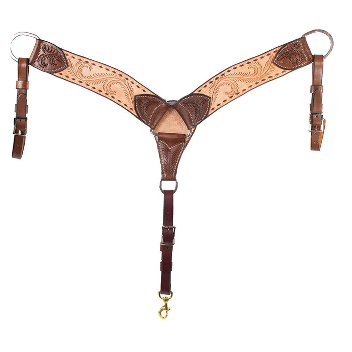 Teskey's 3" Roughout Breast Collar w/Filigree Design Tack - Breast Collars Teskey's Heavy Oil