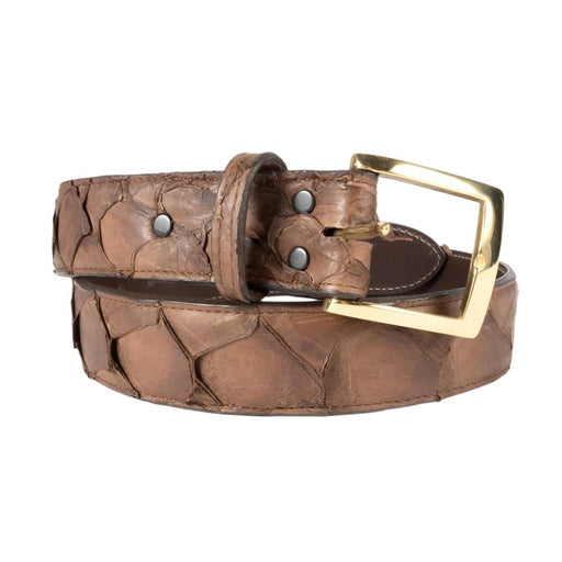 Chacon Leather Matte Pirarucu Belt MEN - Accessories - Belts & Suspenders Chacon Leather