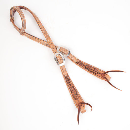 Teskey's Big Sky Collection Feather One Ear Headstall Tack - Headstalls Teskey's Stainless Steel Buckle