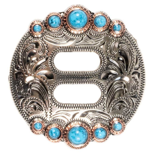 Slotted Stock Show With Turquoise 1 1/2" Concho Tack - Conchos & Hardware MISC