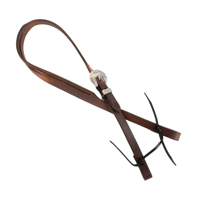 Teskey's Split Ear Headstall w/Floral Buckle Tack - Headstalls Teskey's Heavy Oil