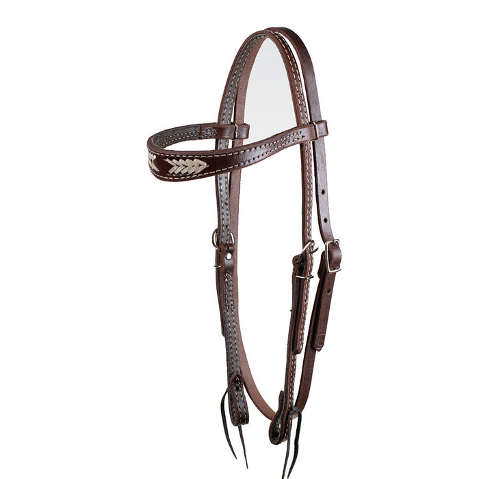 Teskey's Browband Headstall w/Rawhide Tack - Headstalls Teskey's