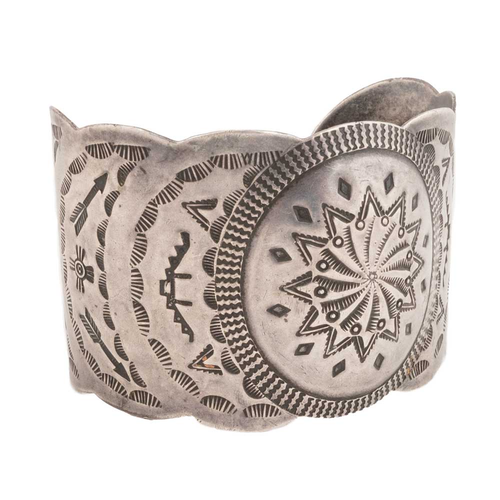 1920 Harvey Silver Stamped Cuff WOMEN - Accessories - Jewelry - Bracelets Charlotte's Collection