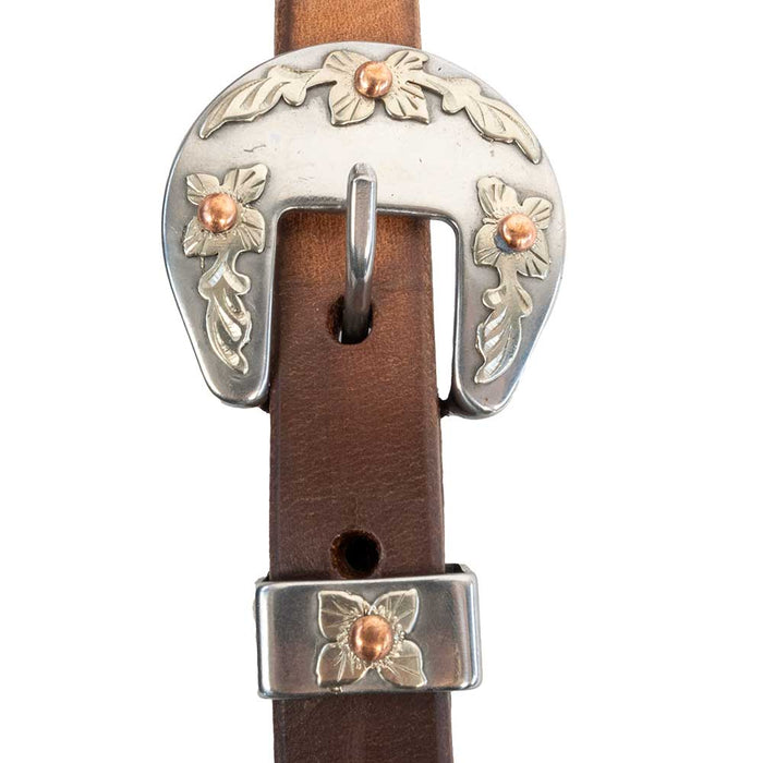 Teskey's Split Ear Headstall w/Floral Buckle Tack - Headstalls Teskey's