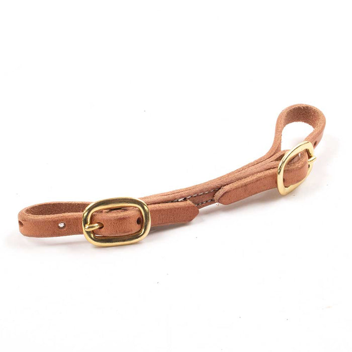 Teskey's Flat Leather Curb Strap Brass Buckle Tack - Bits Teskey's Light Oil