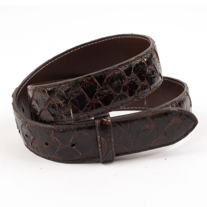 Chacon Leather Pirarucu Belt MEN - Accessories - Belts & Suspenders Chacon Leather Chocolate 42