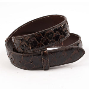 Chacon Leather Pirarucu Belt MEN - Accessories - Belts & Suspenders Chacon Leather Chocolate 34 