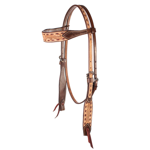 Teskey's Roughout Buckstitch Browband Headstall w/Swivel Knife Filigree Tack - Headstalls Teskey's Latigo