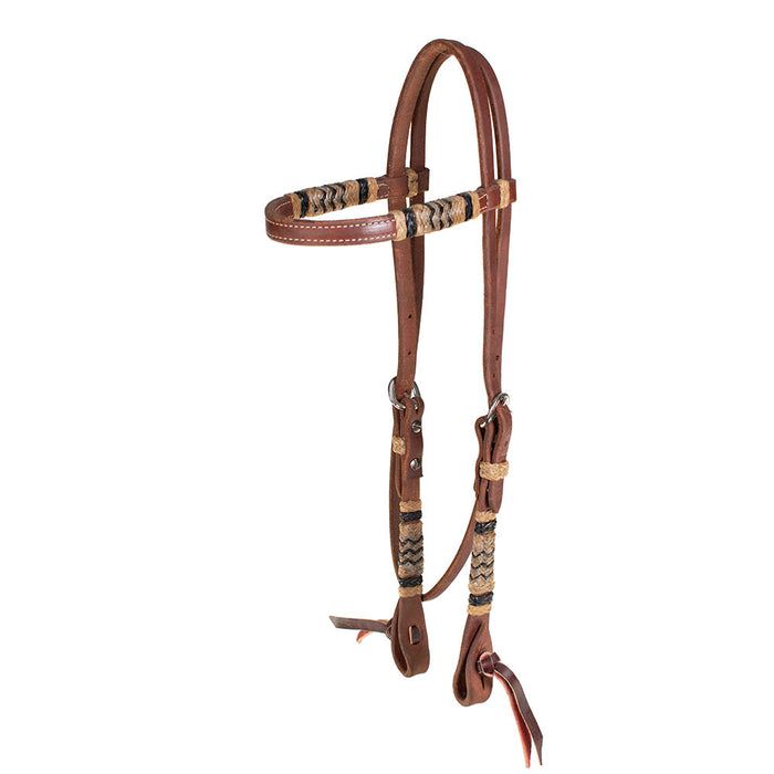 Teskey's Browband Headstall w/Rawhide Accents Tack - Headstalls Teskey's Heavy Oil